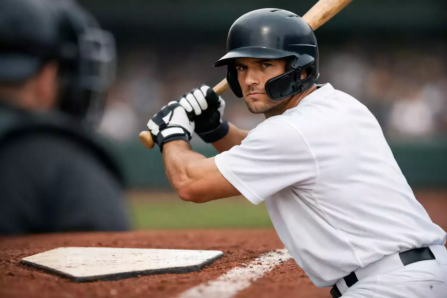 Batter in Schlagposition am Home Plate vor voller Tribüne – Player Props MLB Wetten